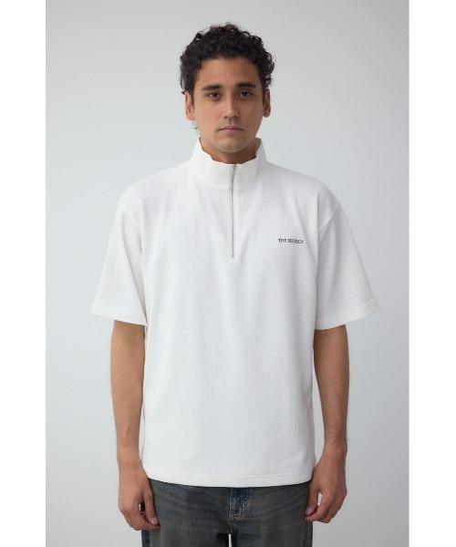 AZUL by moussy(アズールバイマウジー)の「ワッフルハーフジッププルオーバー(スウェット・メンズ・ホワイト/グリーン/グレー/ブラック・MEDIUM/LARGE)」の11枚目の写真