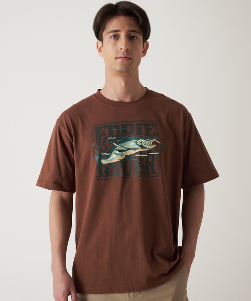 Eddie Bauer（エディーバウアー）の「グラフィックプリント Tシャツ（Tシャツ/カットソー・メンズ・ホワイト系2/ライトパープル/セージグリーン/ネイビー/ブラウン/ブラック/ホワイト系1/コーラル・L/M/XXL/XL/S）」の5枚目の写真