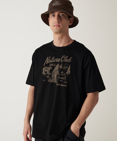 Eddie Bauer（エディーバウアー）の「グラフィックプリント Tシャツ（Tシャツ/カットソー・メンズ・ホワイト系2/ライトパープル/セージグリーン/ネイビー/ブラウン/ブラック/ホワイト系1/コーラル・L/M/XXL/XL/S）」の4枚目の写真