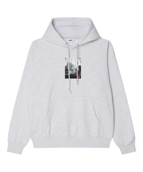 OBEY(オベイ)の「OBEY OBEY OSAKA PHOTO(オベイ オオサカ フォト)(パーカー・メンズ・ブラック/グレー系・MEDIUM/LARGE/X-LARGE)」の2枚目の写真