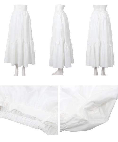 KOBE LETTUCE（コウベレタス）の「[ yuiさんコラボ ]バイアス切替えギャザースカート（スカート・レディース・オフホワイト/ブラック/ベージュ/ネイビー/チェック・M）」の10枚目の写真