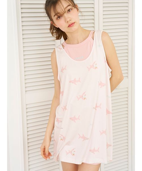 新品タグ付♡ ジェラートピケ ワンピ　ピンク 正規品】ジェラピケ 新品タグ付☆ ドーナツベアワンポイントT