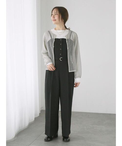 Te chichi TERRASSE（テチチテラス）の「フロントボタンサロペット《2025spring catalog item》（サロペット/オーバーオール・レディース・モカ/オフホワイト/ブラック・F）」の14枚目の写真