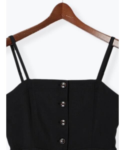 Te chichi TERRASSE（テチチテラス）の「フロントボタンサロペット《2025spring catalog item》（サロペット/オーバーオール・レディース・モカ/オフホワイト/ブラック・F）」の8枚目の写真