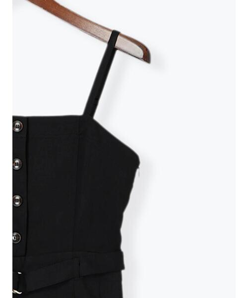 Te chichi TERRASSE（テチチテラス）の「フロントボタンサロペット《2025spring catalog item》（サロペット/オーバーオール・レディース・モカ/オフホワイト/ブラック・F）」の7枚目の写真