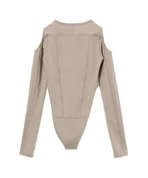 Feng Chen Wang(フェン・チェン・ワン)の「Feng Chen Wang OFF-SHOULDER SEAMING ONESIES FWF18LS02(Tシャツ/カットソー・メンズ・ベージュ・SMALL)」の2枚目の写真