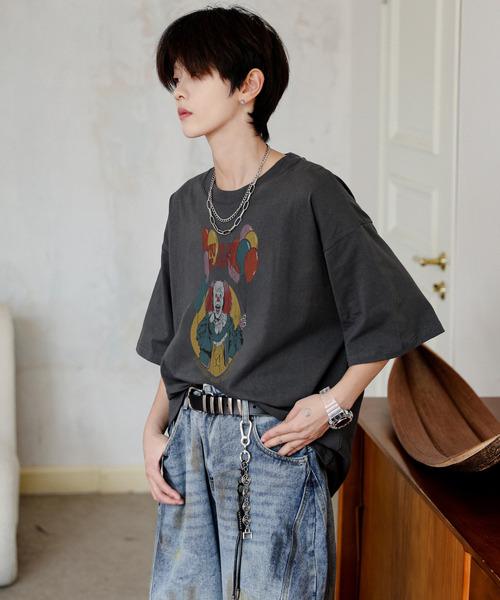 neos(ネオス)の「【neos】PENNY WISE ペニーワイズ ルーズシルエット ビンテージライク ユーズド風 プリント Tシャツ メンズ レディース ユニセックス(Tシャツ/カットソー・メンズ・ホワイト系1/ホワイト系2/グレー系2/グレー系1・X-LARGE/LARGE/MEDIUM)」の22枚目の写真