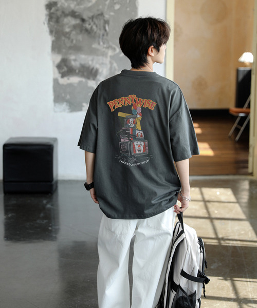 neos(ネオス)の「【neos】PENNY WISE ペニーワイズ ルーズシルエット ビンテージライク ユーズド風 プリント Tシャツ メンズ レディース ユニセックス(Tシャツ/カットソー・メンズ・ホワイト系1/ホワイト系2/グレー系2/グレー系1・X-LARGE/LARGE/MEDIUM)」の12枚目の写真