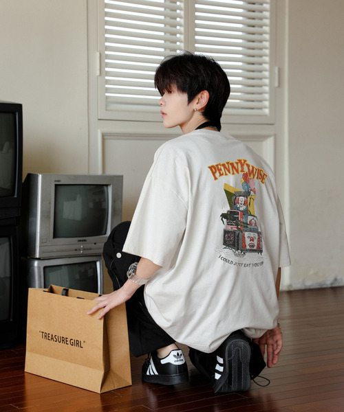 neos(ネオス)の「【neos】PENNY WISE ペニーワイズ ルーズシルエット ビンテージライク ユーズド風 プリント Tシャツ メンズ レディース ユニセックス(Tシャツ/カットソー・メンズ・ホワイト系1/ホワイト系2/グレー系2/グレー系1・X-LARGE/LARGE/MEDIUM)」の16枚目の写真
