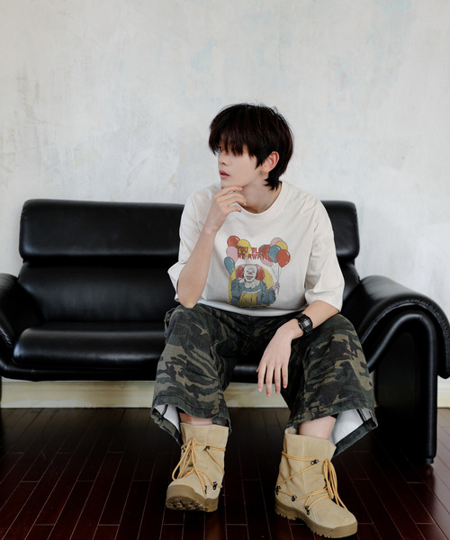 neos(ネオス)の「【neos】PENNY WISE ペニーワイズ ルーズシルエット ビンテージライク ユーズド風 プリント Tシャツ メンズ レディース ユニセックス(Tシャツ/カットソー・メンズ・ホワイト系1/ホワイト系2/グレー系2/グレー系1・X-LARGE/LARGE/MEDIUM)」の6枚目の写真