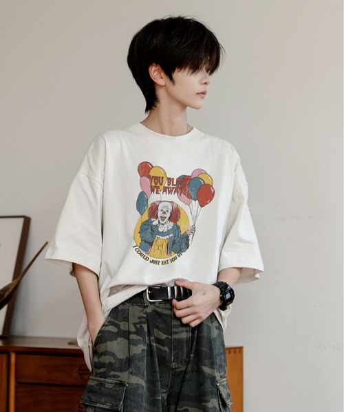 neos(ネオス)の「【neos】PENNY WISE ペニーワイズ ルーズシルエット ビンテージライク ユーズド風 プリント Tシャツ メンズ レディース ユニセックス(Tシャツ/カットソー・メンズ・ホワイト系1/ホワイト系2/グレー系2/グレー系1・X-LARGE/LARGE/MEDIUM)」の9枚目の写真