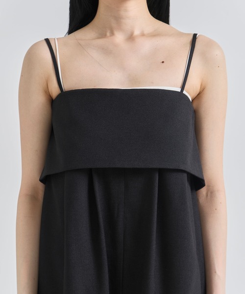 サロペット・オーバーオール・オールインワン louren back tie over jumpsuit / black ZOZOTOWN限定》【Louren/ローレン】back tie combinaison/バック