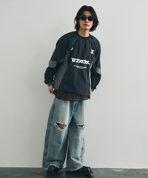 セール】Nylon pullover jersey game top / ナイロンプル