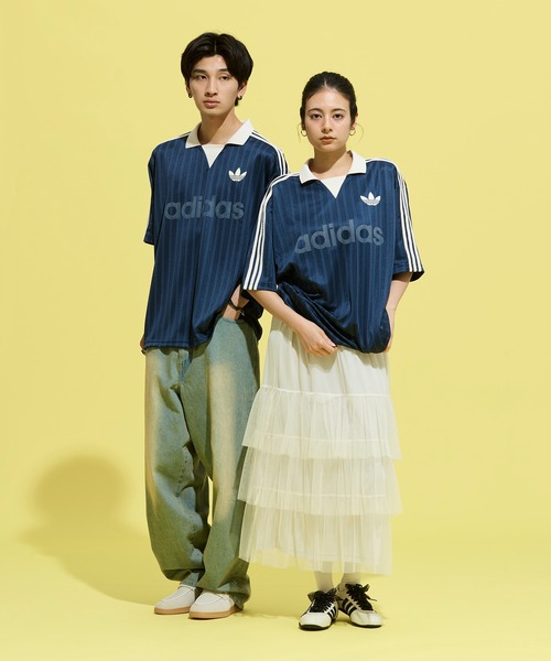 adidas（アディダス）の「襟付きゴーリートップ / アディダスオリジナルス adidas Originals（Tシャツ/カットソー・メンズ・ブラック/ブルー/ピンク/ホワイト・XX-SMALL/LARGE/MEDIUM/SMALL/X-SMALL/XX-LARGE/3XL/X-LARGE）」の7枚目の写真