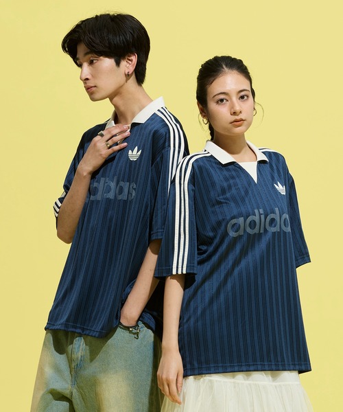 adidas（アディダス）の「襟付きゴーリートップ / アディダスオリジナルス adidas Originals（Tシャツ/カットソー・メンズ・ブラック/ブルー/ピンク/ホワイト・XX-SMALL/LARGE/MEDIUM/SMALL/X-SMALL/XX-LARGE/3XL/X-LARGE）」の8枚目の写真