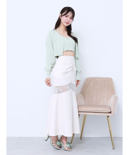 EATME（イートミー）の「リボンボタンデザインアンサンブル（ニット/セーター・レディース・グリーン/イエロー/ブルー・FREE）」の6枚目の写真