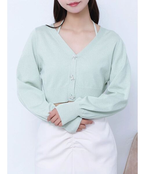 EATME（イートミー）の「リボンボタンデザインアンサンブル（ニット/セーター・レディース・グリーン/イエロー/ブルー・FREE）」の9枚目の写真