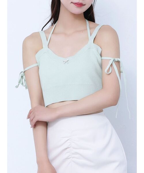 EATME（イートミー）の「リボンボタンデザインアンサンブル（ニット/セーター・レディース・グリーン/イエロー/ブルー・FREE）」の11枚目の写真