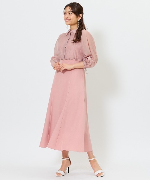 AND COUTURE(アンドクチュール)の「シアーシャツ&ワンピースSET(セットアップ・レディース・ブラック/ミント/ピンク・FREE)」の10枚目の写真