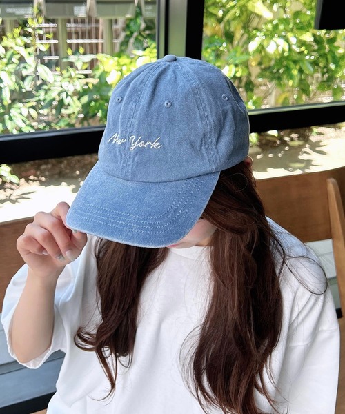 INGNI（イング）の「ヴィンテージウォッシュドキャップ（キャップ・レディース・ブラック/ブルー/ベージュ・ONE SIZE）」の5枚目の写真