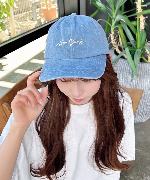 INGNI（イング）の「ヴィンテージウォッシュドキャップ（キャップ・レディース・ブラック/ブルー/ベージュ・ONE SIZE）」の6枚目の写真