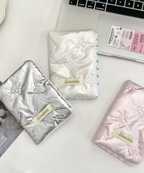 Port（ポート）の「【 Port / ポート 】 メタリック キルティング リボン パスポートケース / マルチケース_（パスポートケース・レディース・ホワイト/シルバー/ピンク・FREE）」の7枚目の写真