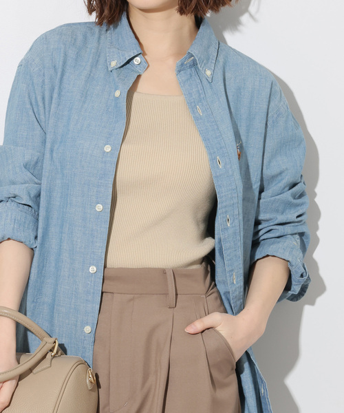 JOURNAL STANDARD relume（ジャーナルスタンダード　レリューム）の「《追加2》Vis/Polyスクエアネックリブタンクトップ（タンクトップ・レディース・ブラック/ベージュ系その他/ブラウン/ホワイト・FREE）」の4枚目の写真