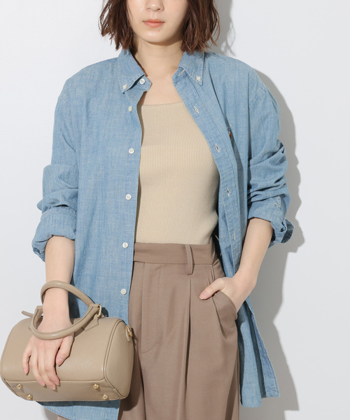 JOURNAL STANDARD relume（ジャーナルスタンダード　レリューム）の「《追加2》Vis/Polyスクエアネックリブタンクトップ（タンクトップ・レディース・ブラック/ベージュ系その他/ブラウン/ホワイト・FREE）」の19枚目の写真