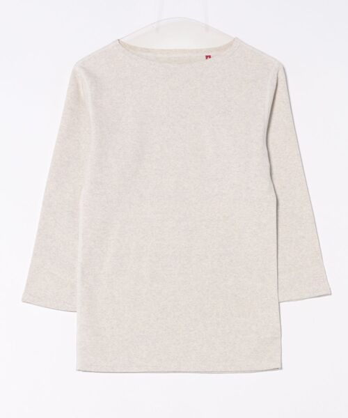 HOLLYWOOD RANCH MARKET（ハリウッドランチマーケット）の「ストレッチフライス ボートネック ハーフスリーブ Tシャツ ウイメンズ（Tシャツ/カットソー・レディース・ナチュラル/グレー/セージグリーン/ホワイト/ダークネイビー/ブラック・SMALL/MEDIUM/LARGE/X-LARGE）」の4枚目の写真