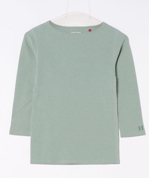 HOLLYWOOD RANCH MARKET（ハリウッドランチマーケット）の「ストレッチフライス ボートネック ハーフスリーブ Tシャツ ウイメンズ（Tシャツ/カットソー・レディース・ナチュラル/グレー/セージグリーン/ホワイト/ダークネイビー/ブラック・SMALL/MEDIUM/LARGE/X-LARGE）」の5枚目の写真