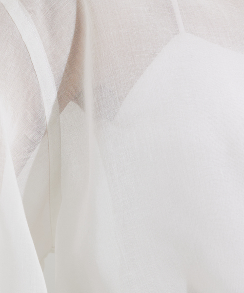 qualite(カリテ)の「ソフトオーガンジーシアーシャツ/春服/夏服/オフィスカジュアル/きれいめ(シャツ/ブラウス・レディース・ホワイト/イエロー系その他/モカ・フリー)」の20枚目の写真