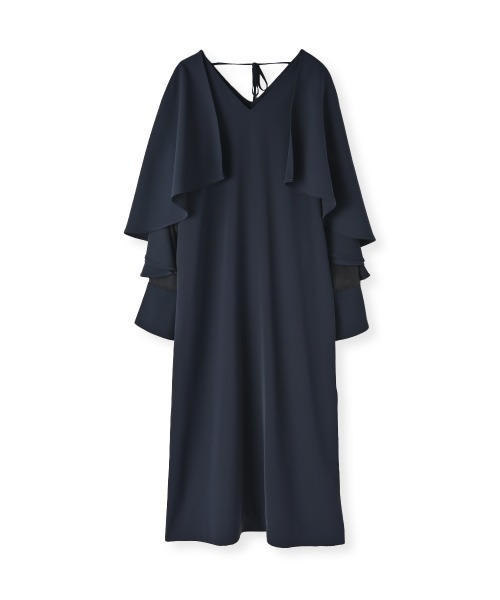 marjour(マージュール)の「RUFFLE DRESS(ワンピース・レディース・ネイビー/ブラック・M)」の3枚目の写真