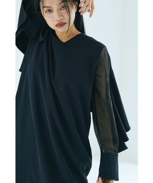 marjour（マージュール）の「RUFFLE DRESS（ワンピース・レディース・ネイビー/ブラック・M）」の18枚目の写真