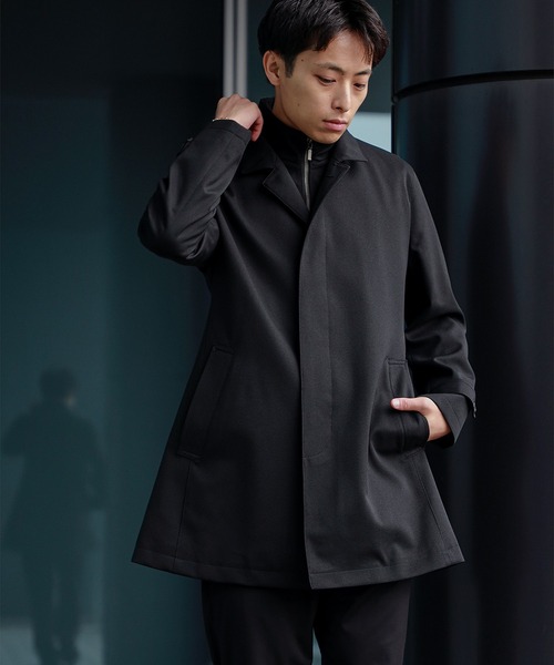 セール】撥水 カルゼ スタンドカラーコート【防風】（ステンカラー
