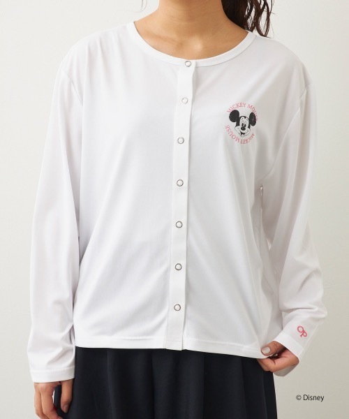 Disney（ディズニー）の「【OP/オーピー】ミッキー/水陸両用スナップボタンカーディガン/レディース（カーディガン/ボレロ・レディース・ピンク/チャコールグレー/ホワイト・MEDIUM/LARGE/X-LARGE）」の4枚目の写真