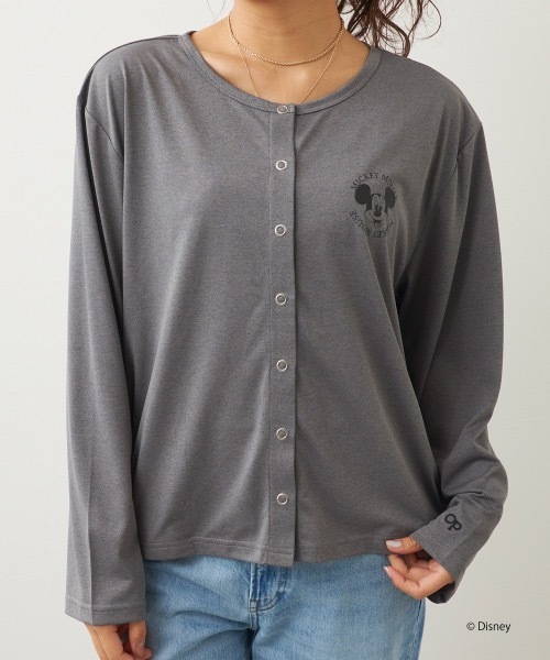 Disney（ディズニー）の「【OP/オーピー】ミッキー/水陸両用スナップボタンカーディガン/レディース（カーディガン/ボレロ・レディース・ピンク/チャコールグレー/ホワイト・MEDIUM/LARGE/X-LARGE）」の10枚目の写真