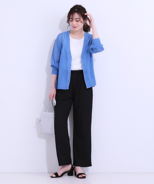 SHOO・LA・RUE（シューラルー）の「【洗える/S-LL】ウエストゴムで楽ちん ジャカード柄イージーパンツ（その他パンツ・レディース・ブラック/オフホワイト・01/02/03/04）」の11枚目の写真