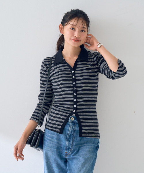 MILLER（ミラー）の「【Robert P.Miller / ロバートピーミラー】Prib Cardigan リブカーディガン（カーディガン/ボレロ・レディース・ブラック・フリー）」の3枚目の写真