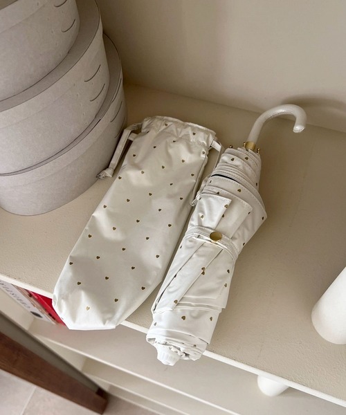 Me%（ミィパーセント）の「【晴雨兼用】プチハートminiカサ　323355（折りたたみ傘・レディース・ブラック/アイボリー・FREE）」の10枚目の写真