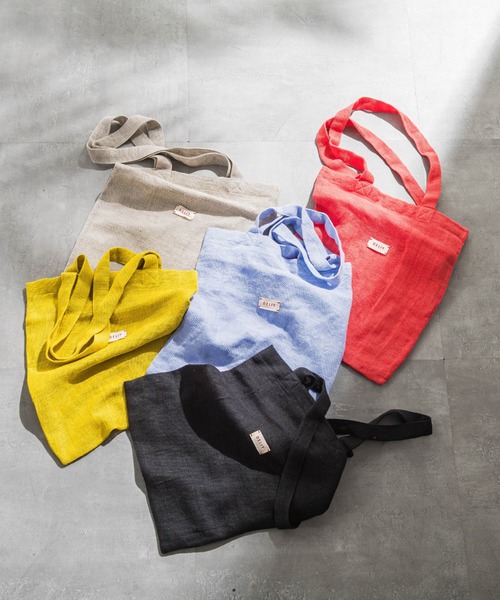 LAUTREAMONT(ロートレアモン)の「【WEB限定】【DELIY】LINEN RAMIE LENO WEAVE SHOULDER BAG(トートバッグ・レディース・イエロー/ライトブルー/ブラック/ベージュ/ピンク・FREE)」の9枚目の写真