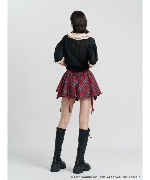 jouetie（ジュエティ）の「【メロクロコラボ】KUROMIフリルニットカーデ（カーディガン/ボレロ・レディース・レッド/ブラック/ピンク・MEDIUM）」の7枚目の写真