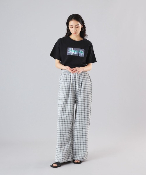 Muscat(マスカット)の「チェックイージータックパンツ(その他パンツ・レディース・オフホワイト/ブラック/ベージュ・F)」の9枚目の写真