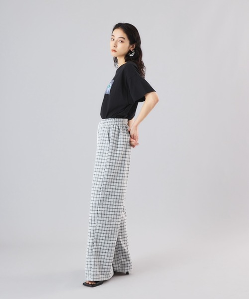 Muscat(マスカット)の「チェックイージータックパンツ(その他パンツ・レディース・オフホワイト/ブラック/ベージュ・F)」の8枚目の写真