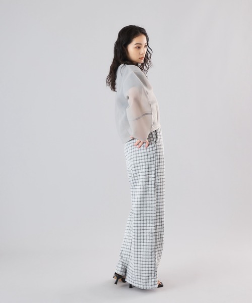 Muscat(マスカット)の「チェックイージータックパンツ(その他パンツ・レディース・オフホワイト/ブラック/ベージュ・F)」の5枚目の写真