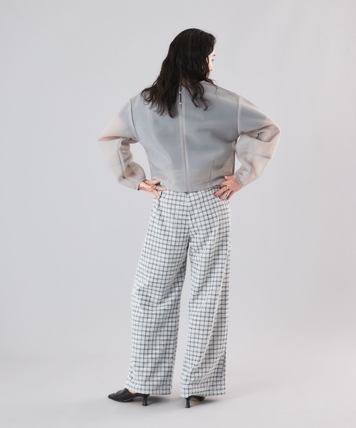 Muscat(マスカット)の「チェックイージータックパンツ(その他パンツ・レディース・オフホワイト/ブラック/ベージュ・F)」の4枚目の写真