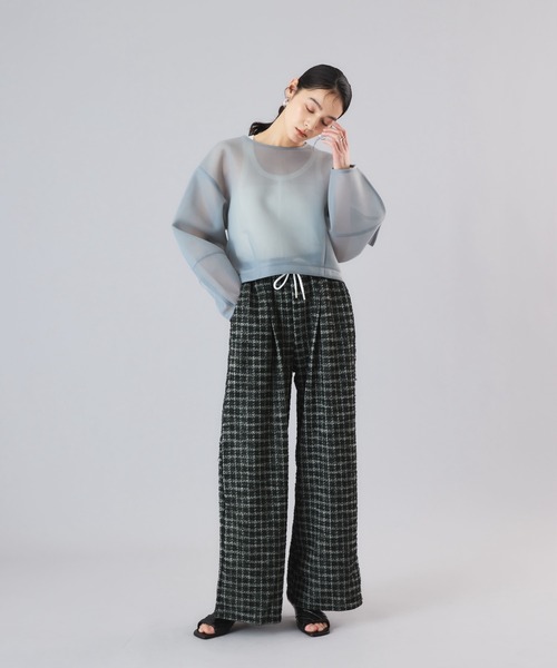 Muscat(マスカット)の「チェックイージータックパンツ(その他パンツ・レディース・オフホワイト/ブラック/ベージュ・F)」の20枚目の写真