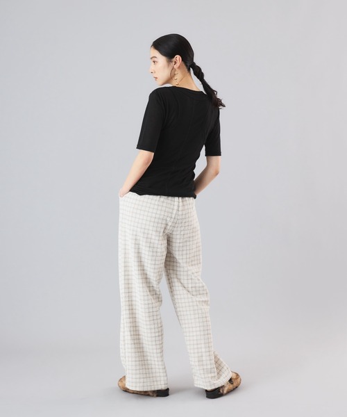 Muscat(マスカット)の「チェックイージータックパンツ(その他パンツ・レディース・オフホワイト/ブラック/ベージュ・F)」の19枚目の写真