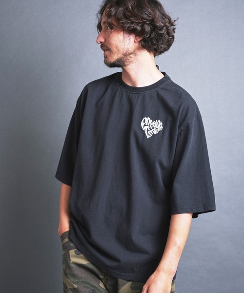 COMMON WARE(コモンウェアー)の「COMMONWARE:"HEART"ロゴ 刺繍 TEE S/S(Tシャツ/カットソー・メンズ・スミクロ/ブラック・S/M/L/XL)」の6枚目の写真