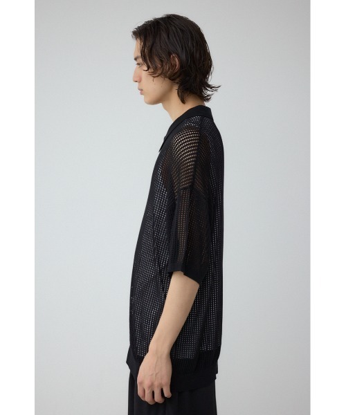 AZUL by moussy（アズールバイマウジー）の「ポロ襟ジップニットトップス（ポロシャツ・メンズ・ブラック/ダークグリーン/アイボリー・MEDIUM/LARGE）」の8枚目の写真