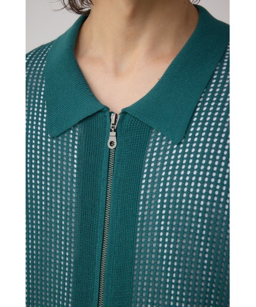 AZUL by moussy（アズールバイマウジー）の「ポロ襟ジップニットトップス（ポロシャツ・メンズ・ブラック/ダークグリーン/アイボリー・MEDIUM/LARGE）」の19枚目の写真